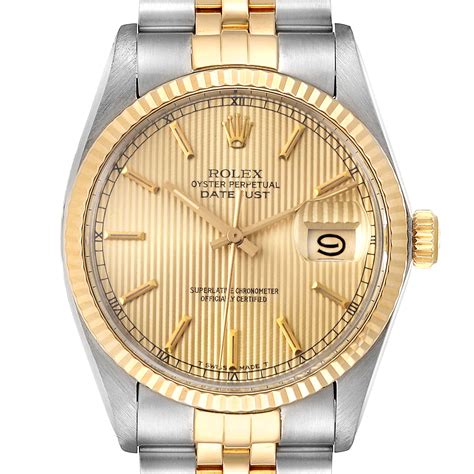 Rolex Datejust 36 Tapestry Dial Oyster Stahl / Gold  